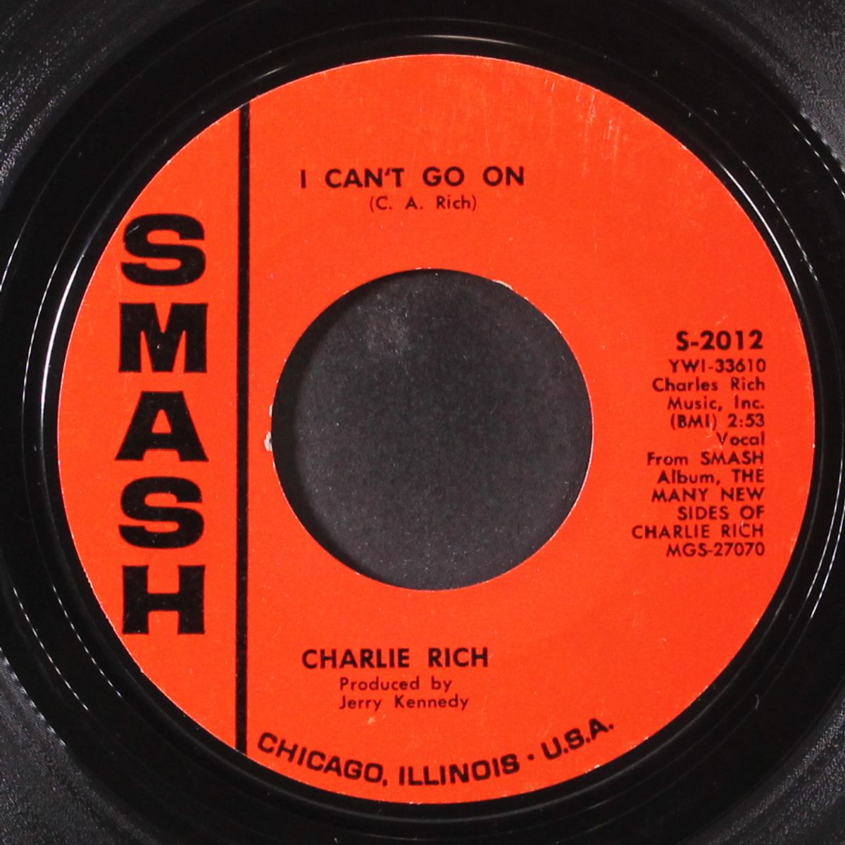 i can't go on / dance of love by CHARLIE RICH