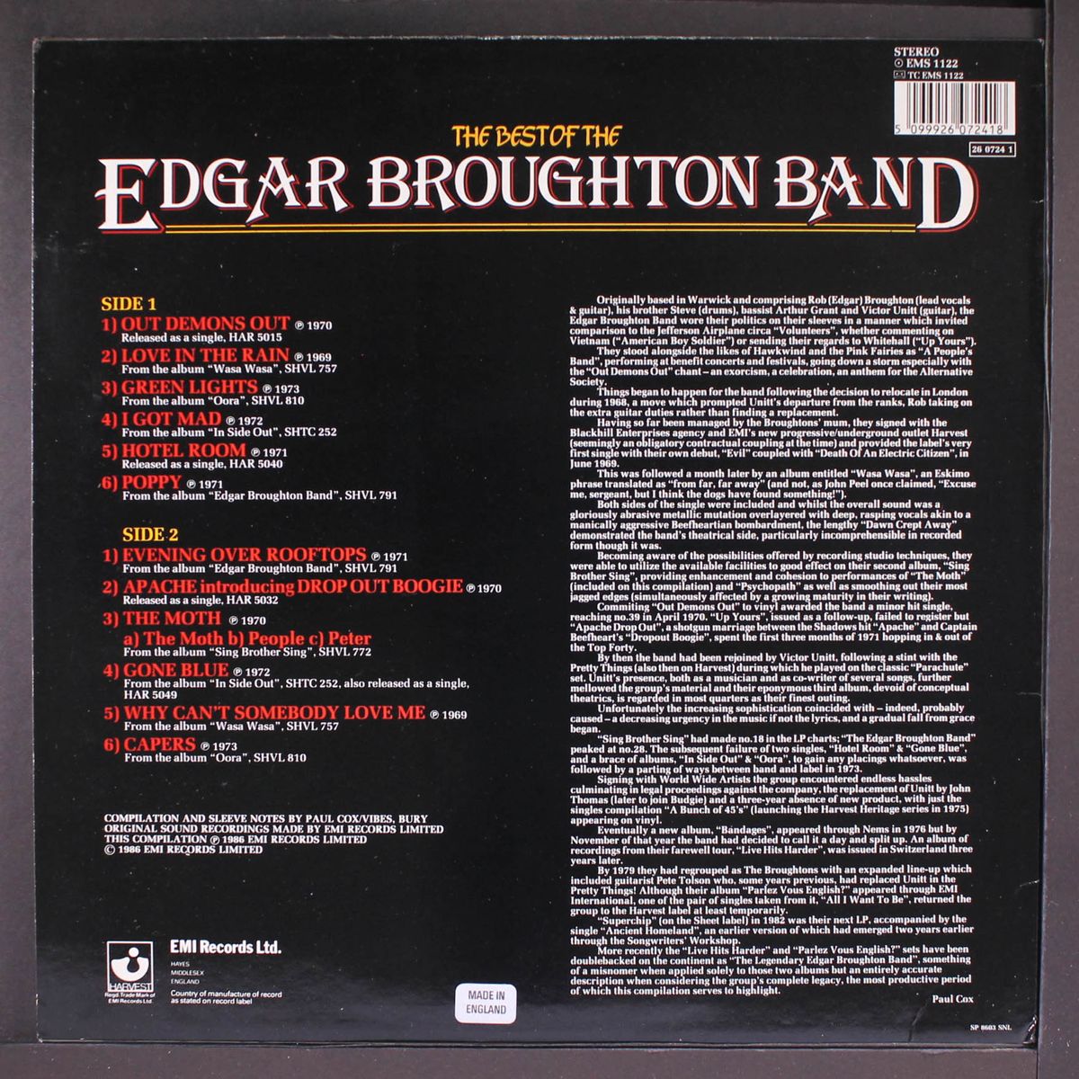 the best of by EDGAR BROUGHTON BAND