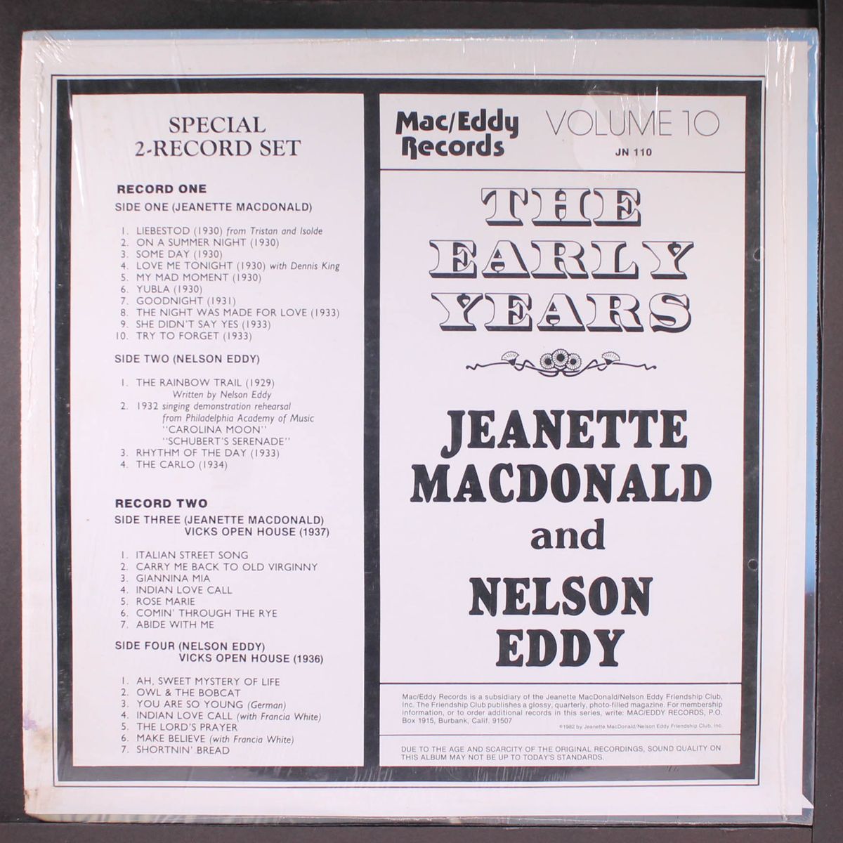 the early years vol. 10 by JEANETTE MACDONALD & NELSON EDDY
