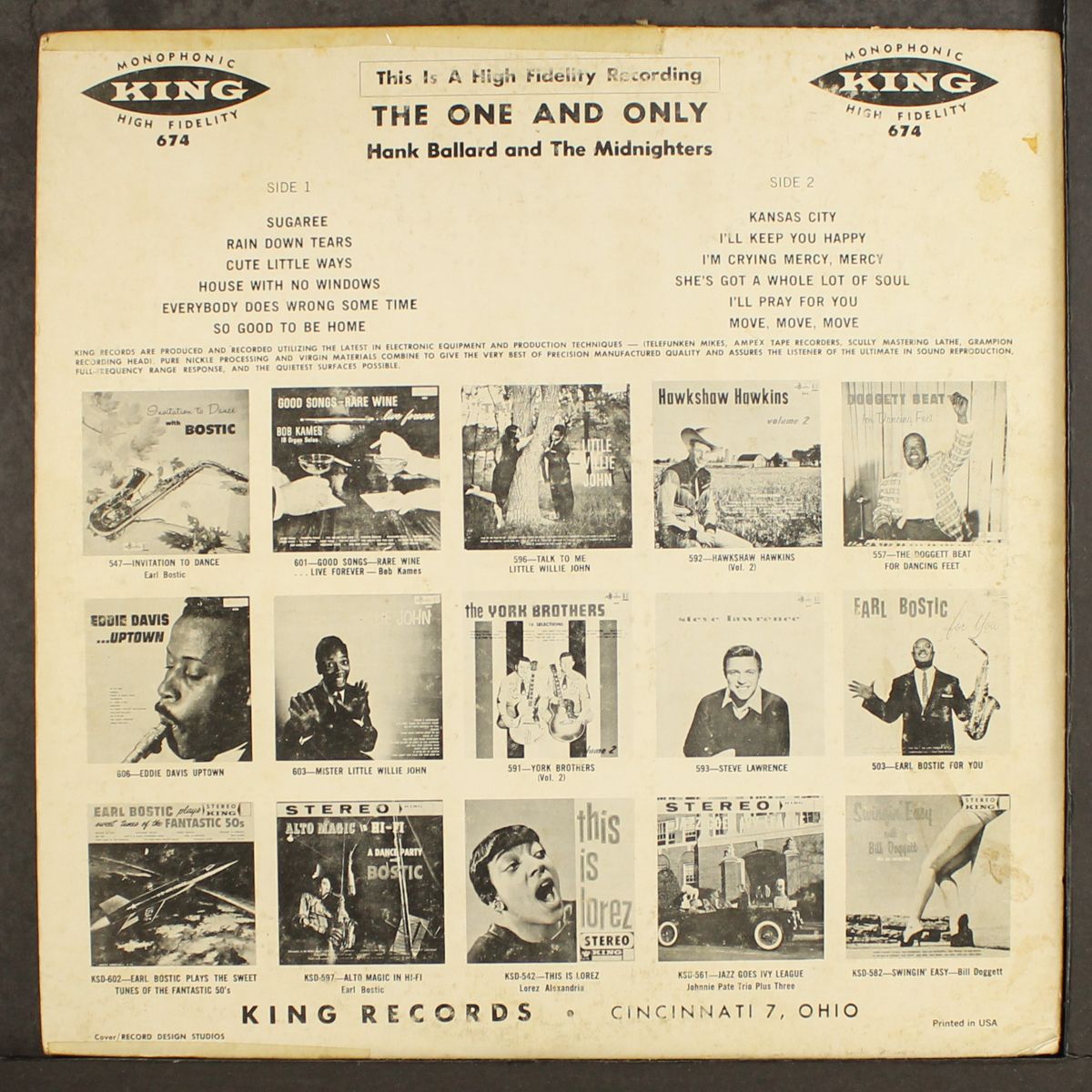 the one and only by HANK BALLARD & MIDNIGHTERS