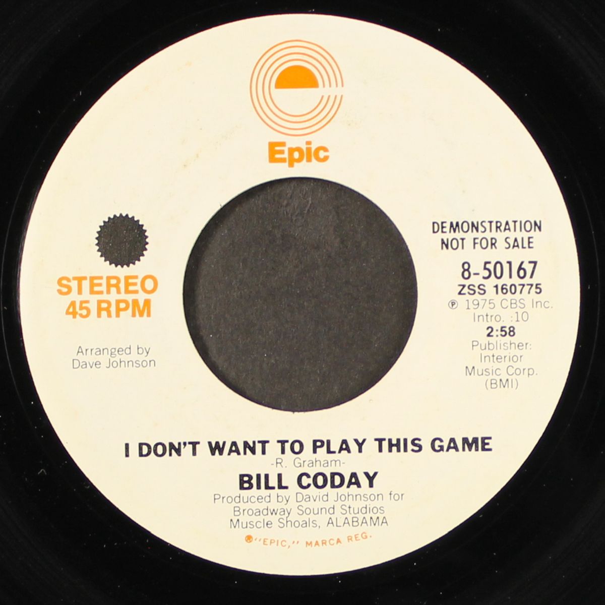 i don't want to play this game / mono by BILL CODAY