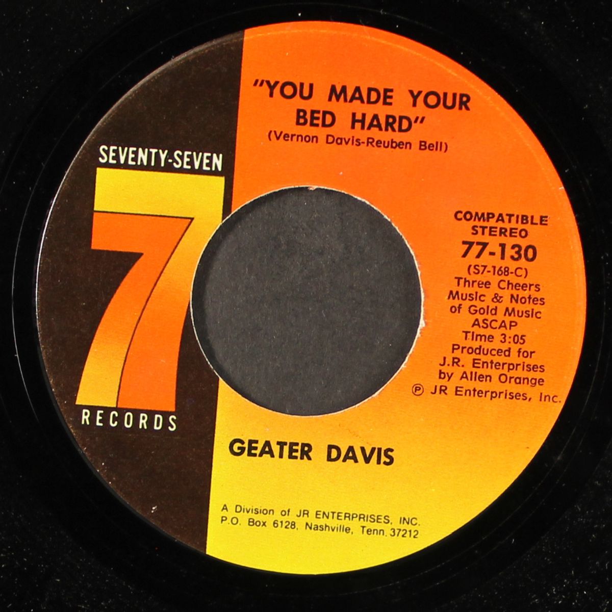 your heart is so cold / you made your bed hard by GEATER DAVIS