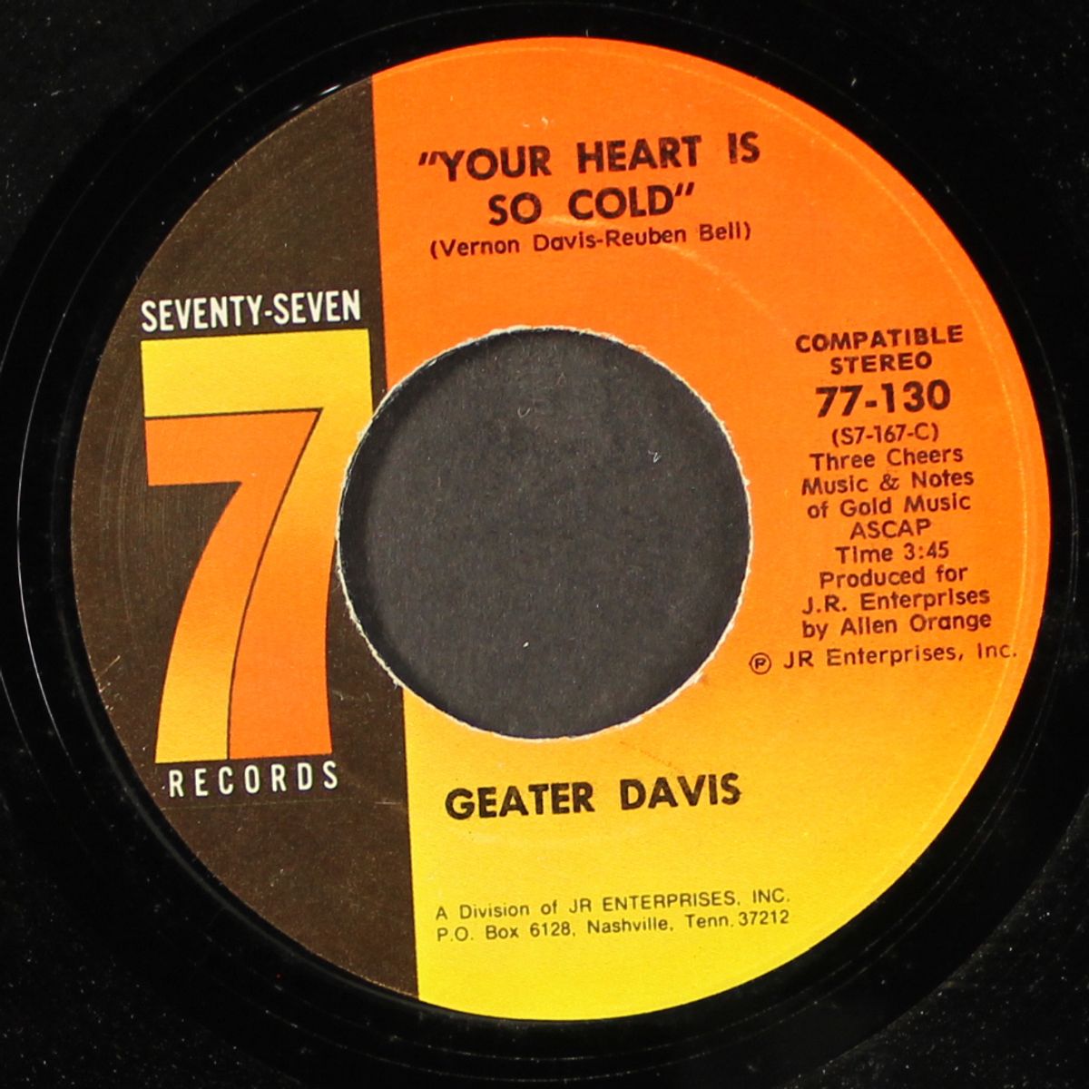 your heart is so cold / you made your bed hard by GEATER DAVIS
