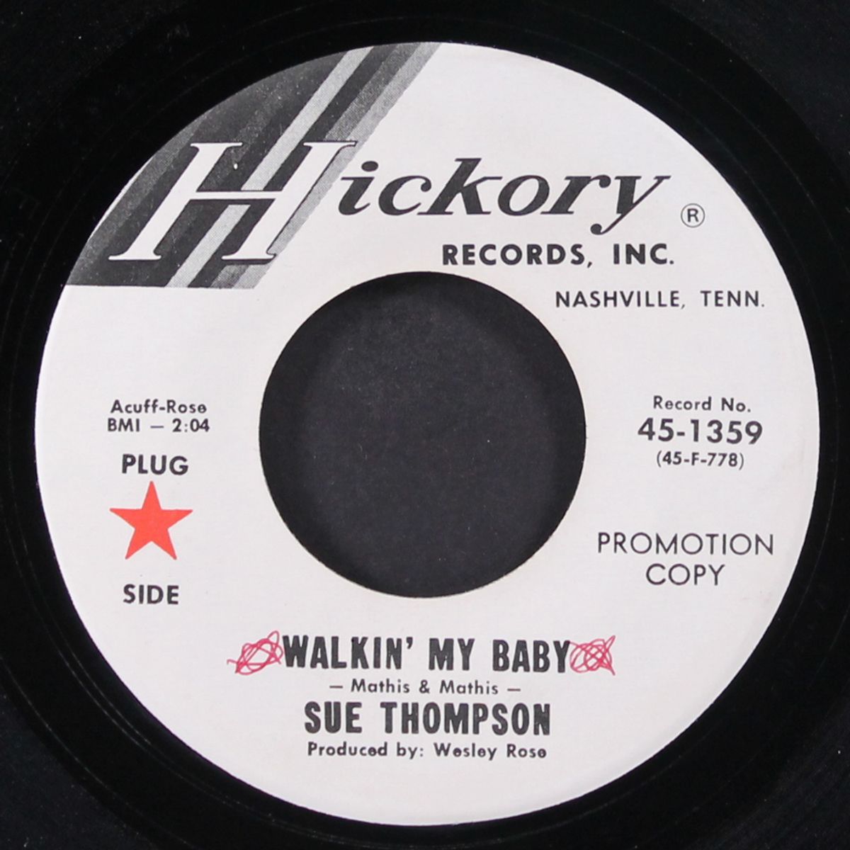 walkin' my baby / i'm looking by SUE THOMPSON