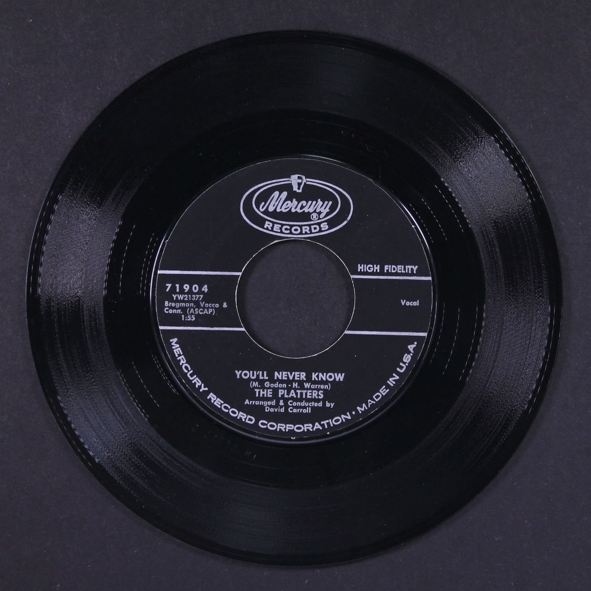 song for the lonely / you'll never know by PLATTERS