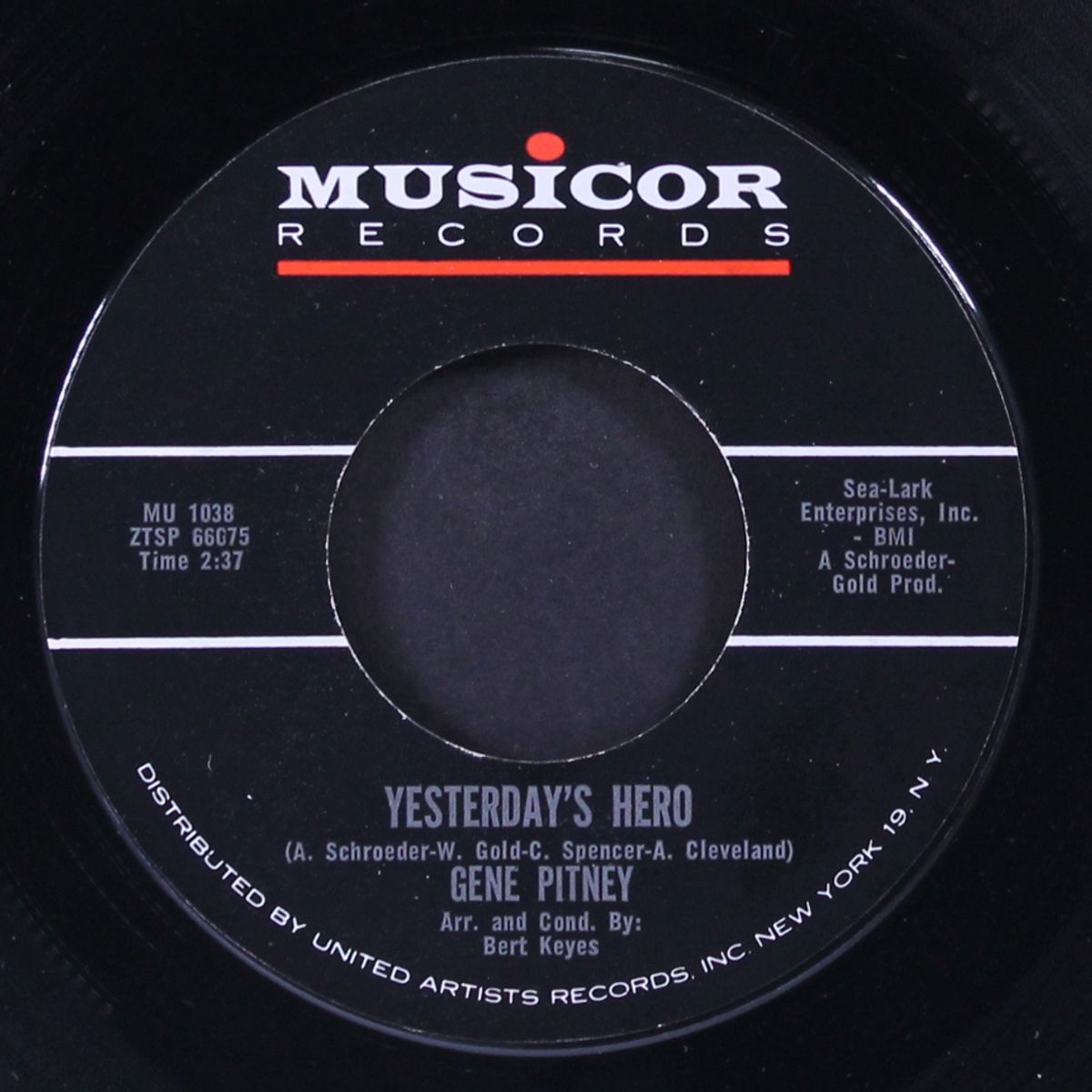 yesterday's hero / cornflower blue by GENE PITNEY