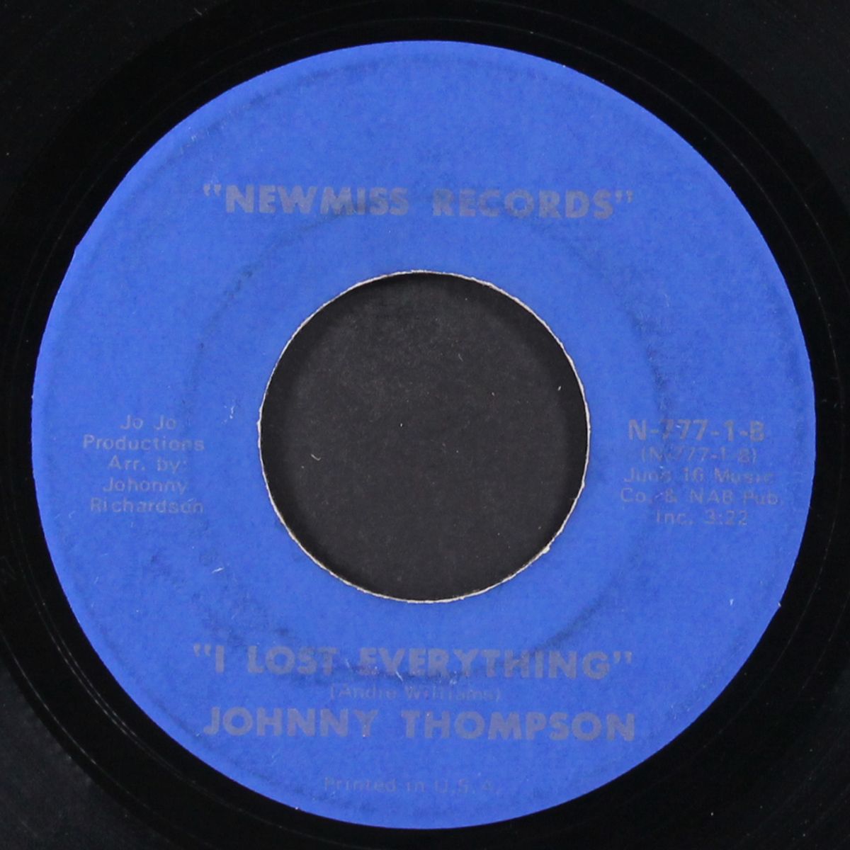 mainsqueeze / i lost everything by JOHNNY THOMPSON