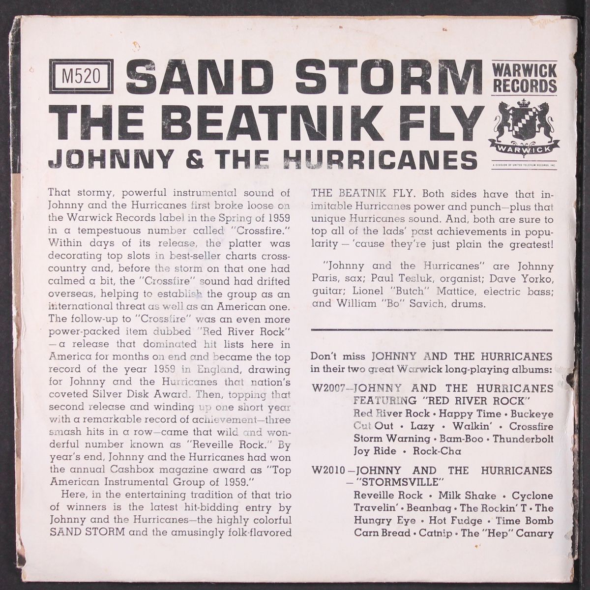 sand storm / the beatnik fly by JOHNNY & HURRICANES