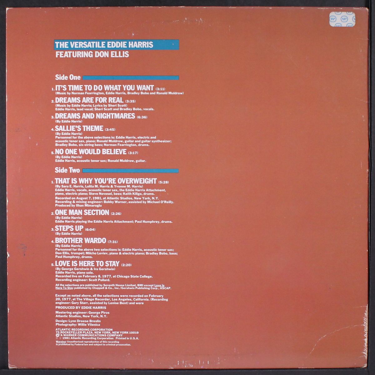 the versatile by EDDIE HARRIS