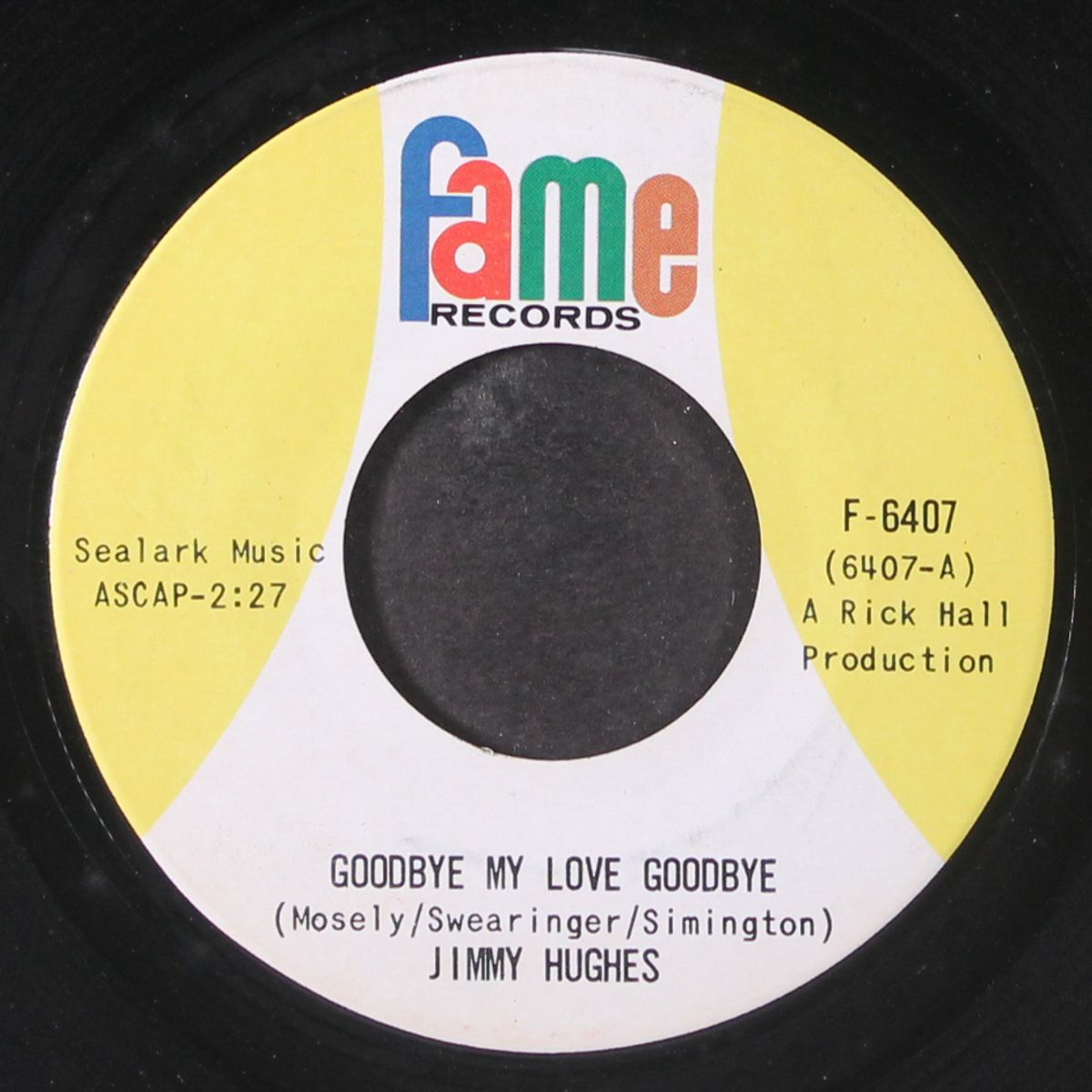 goodbye my love goodbye / it was nice by JIMMY HUGHES