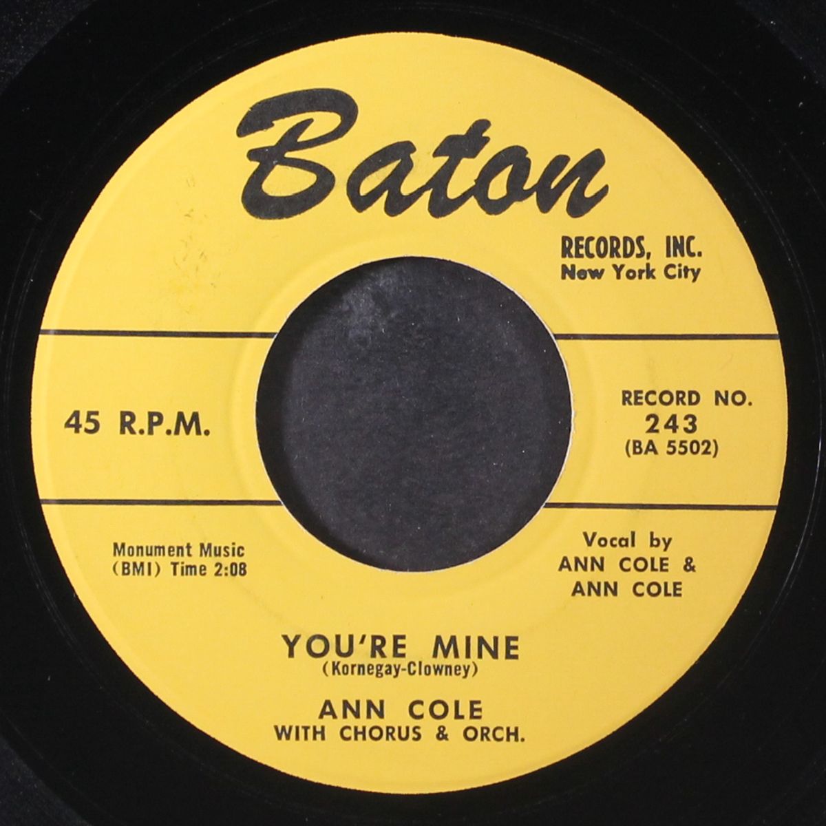 no star is lost / you're mine by ANN COLE
