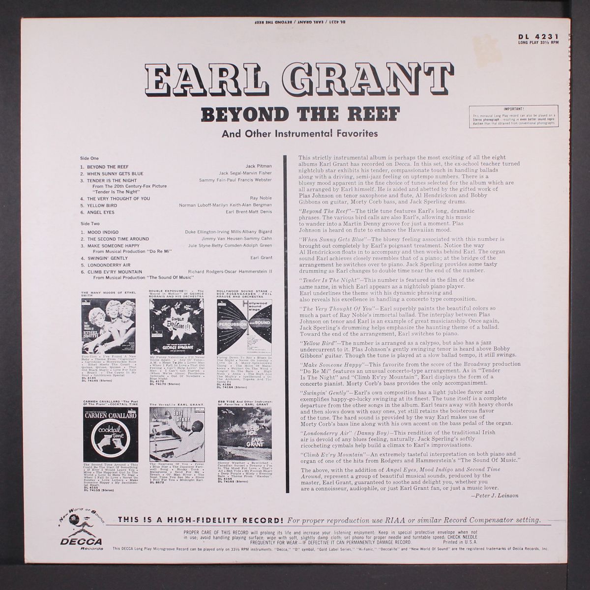 beyond the reef by EARL GRANT