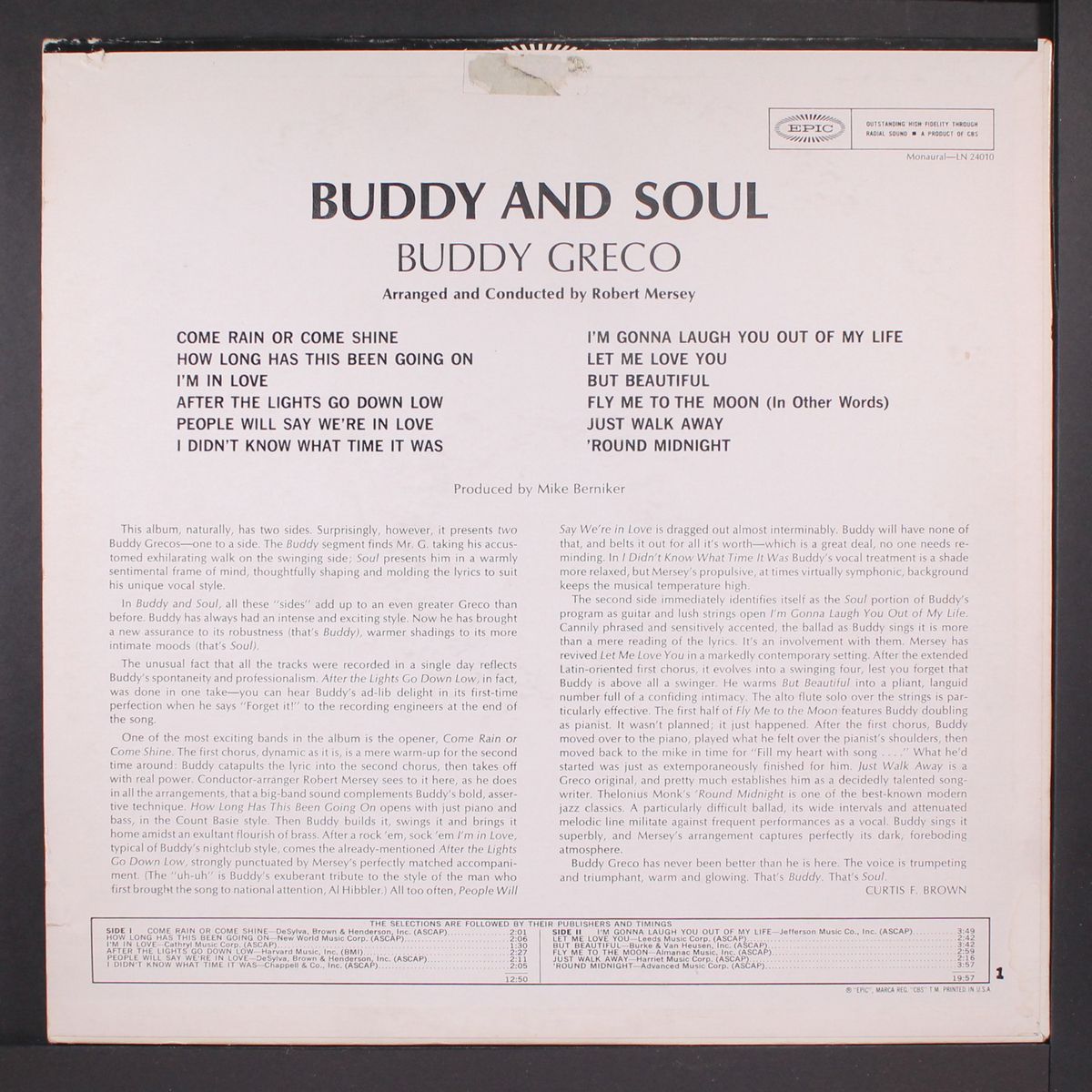 buddy & soul by BUDDY GRECO