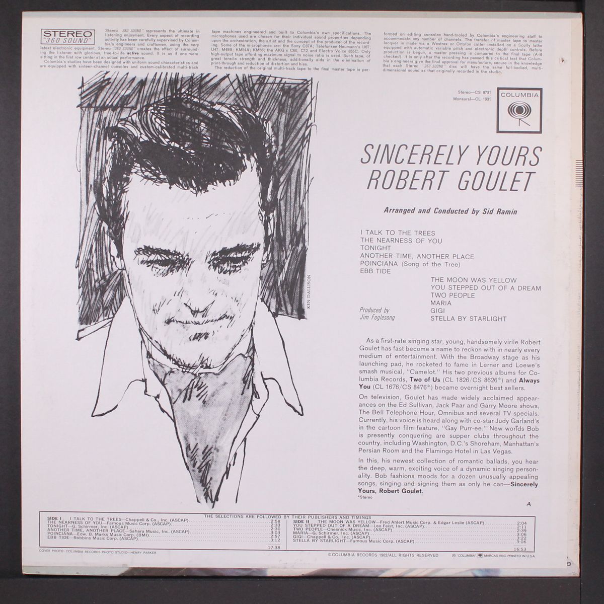 sincerely yours... by ROBERT GOULET
