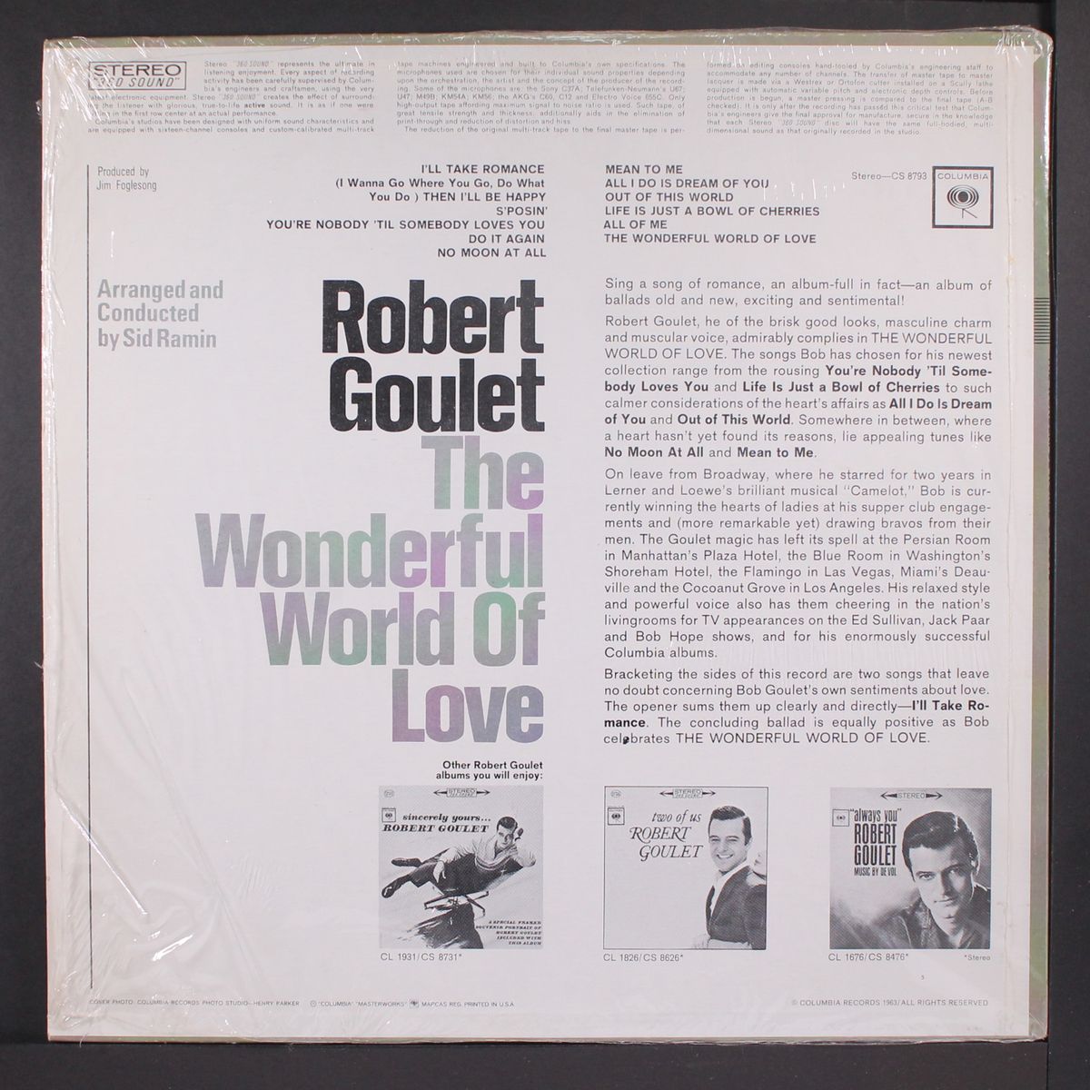 the wonderful world of love by ROBERT GOULET