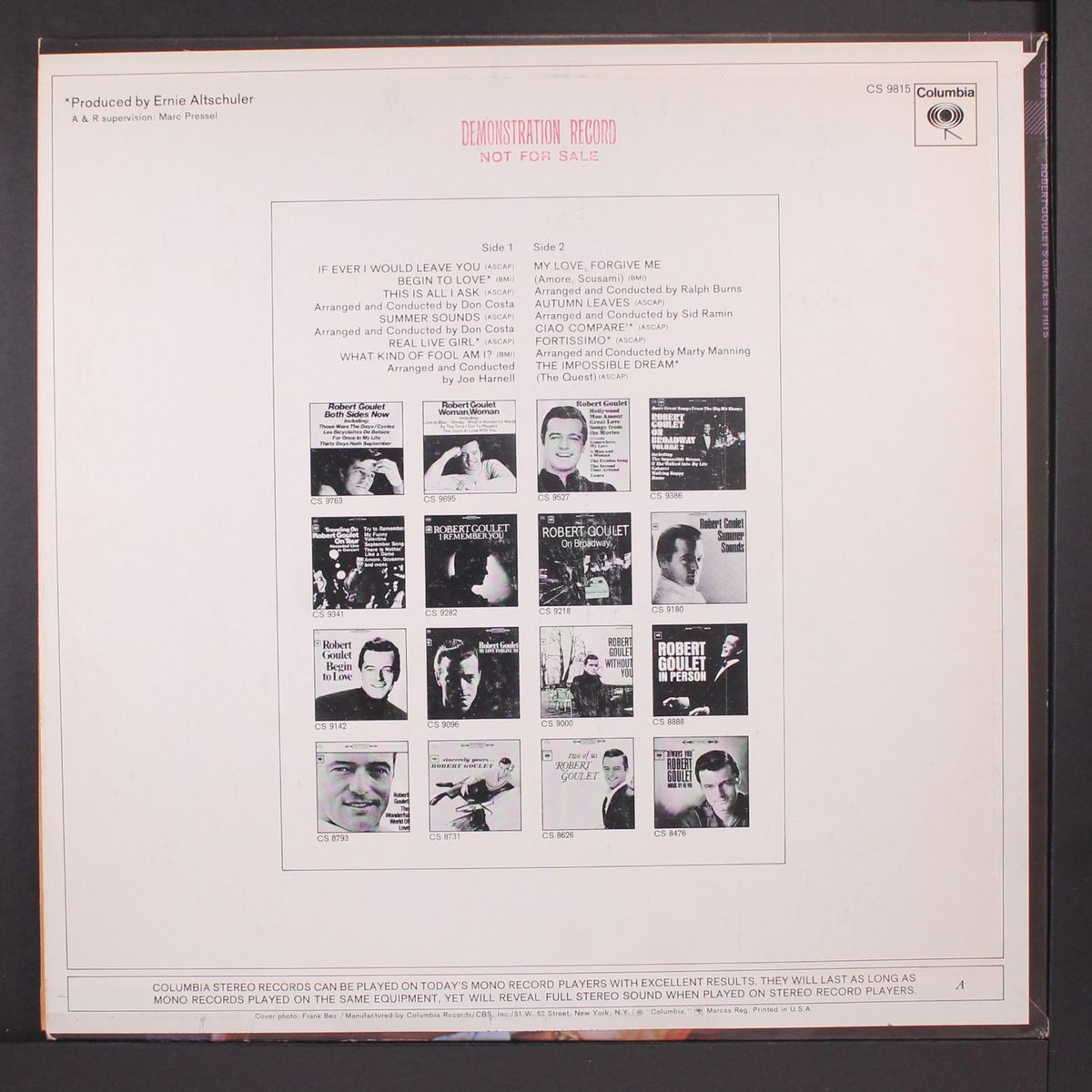 greatest hits by ROBERT GOULET
