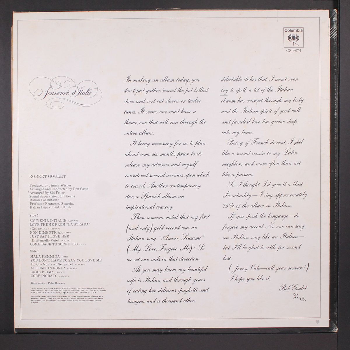 souvenir d'italie by ROBERT GOULET
