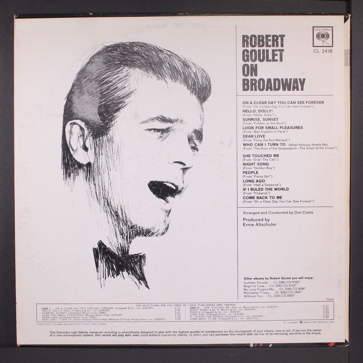 on broadway by ROBERT GOULET