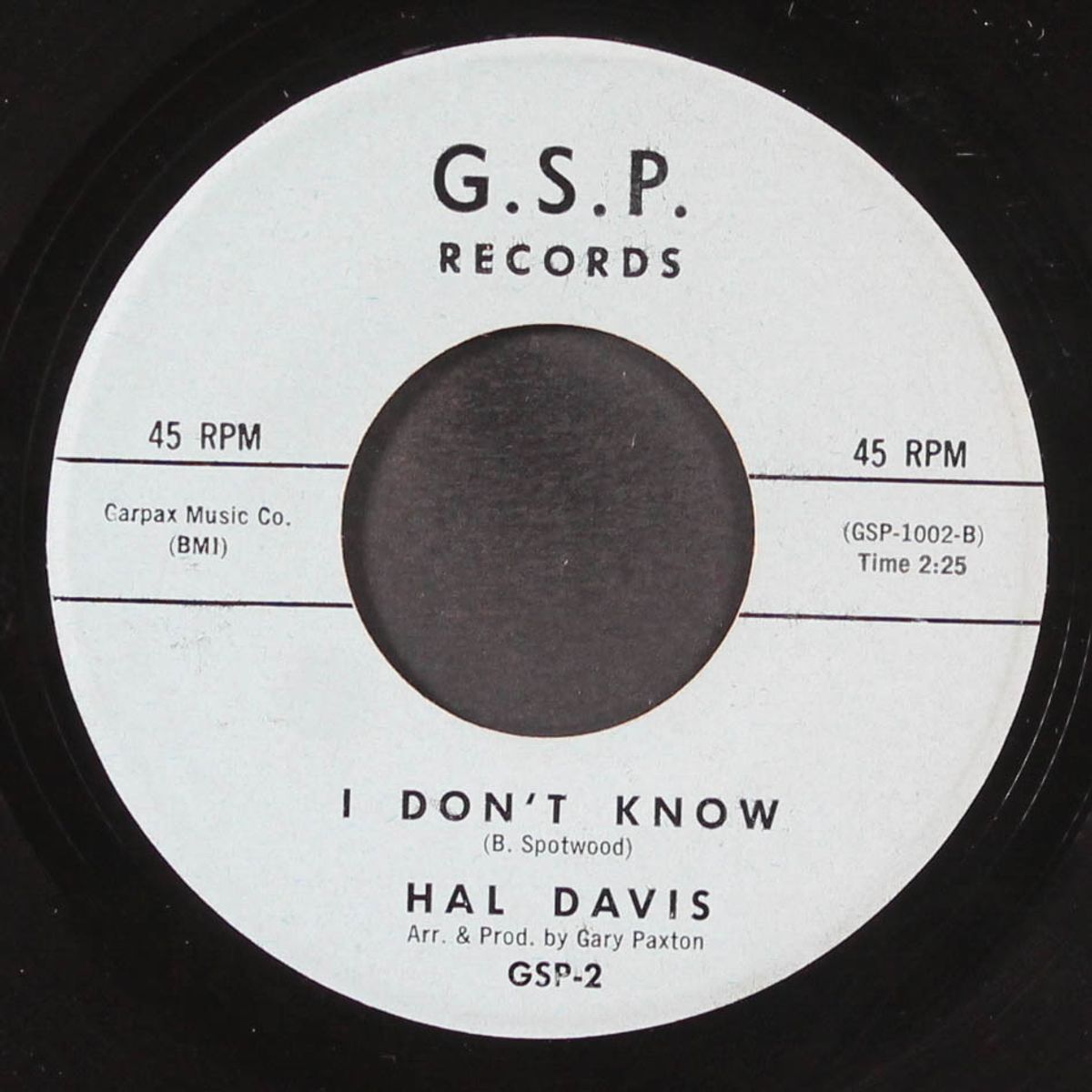 i don't know / lover's plan by HAL DAVIS & GROUP