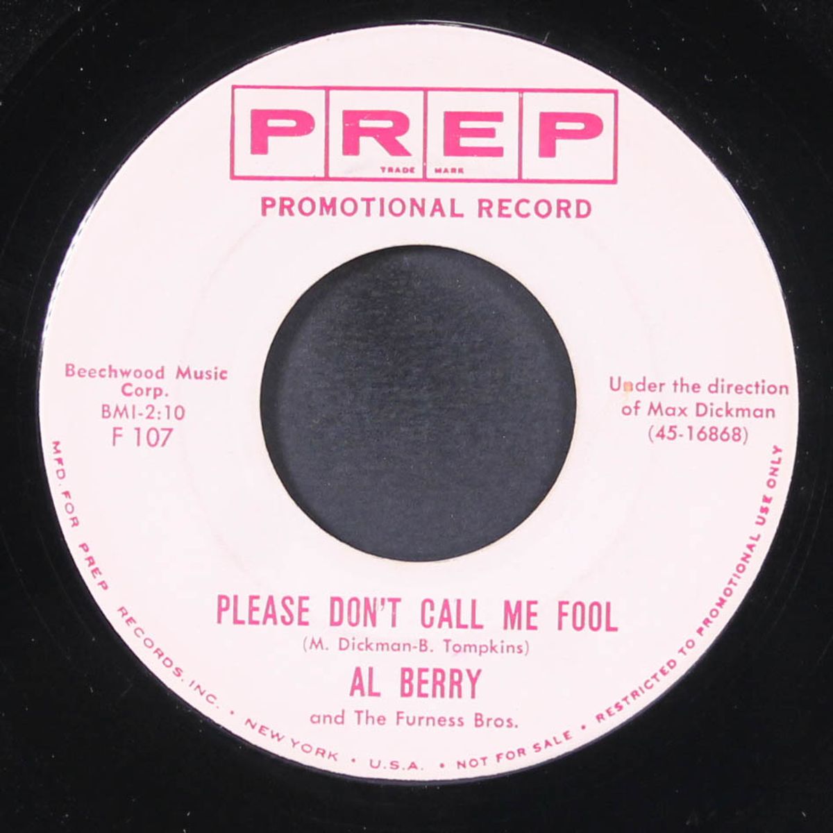 please don't call me a fool / king of the blues by AL BERRY & FURNESS BROTHERS