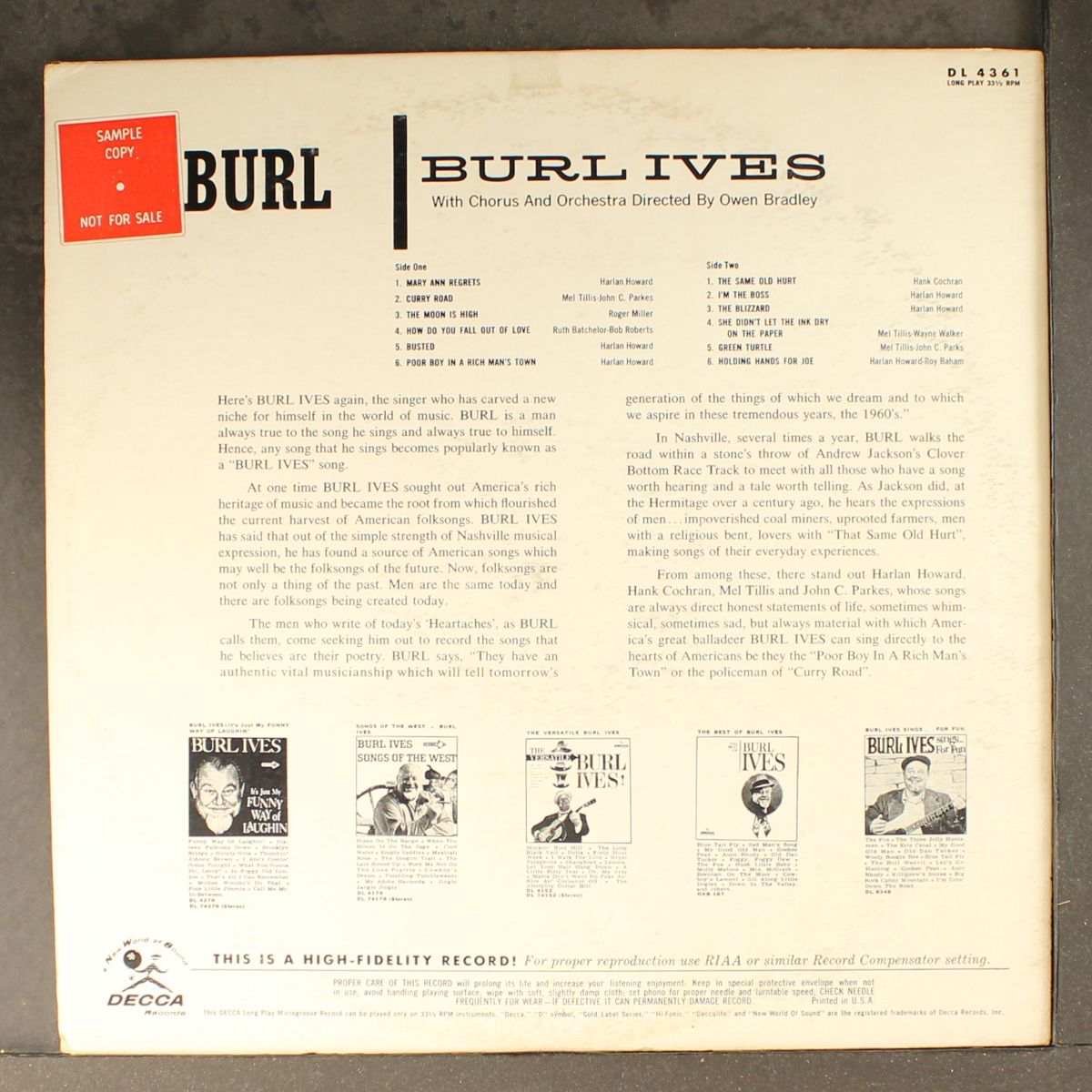 burl by BURL IVES