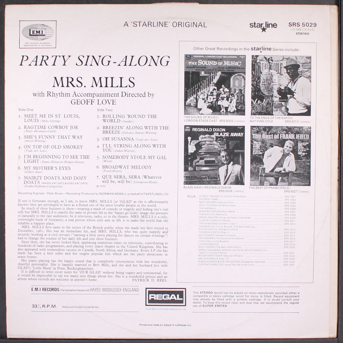 party sing-along by MRS. MILLS
