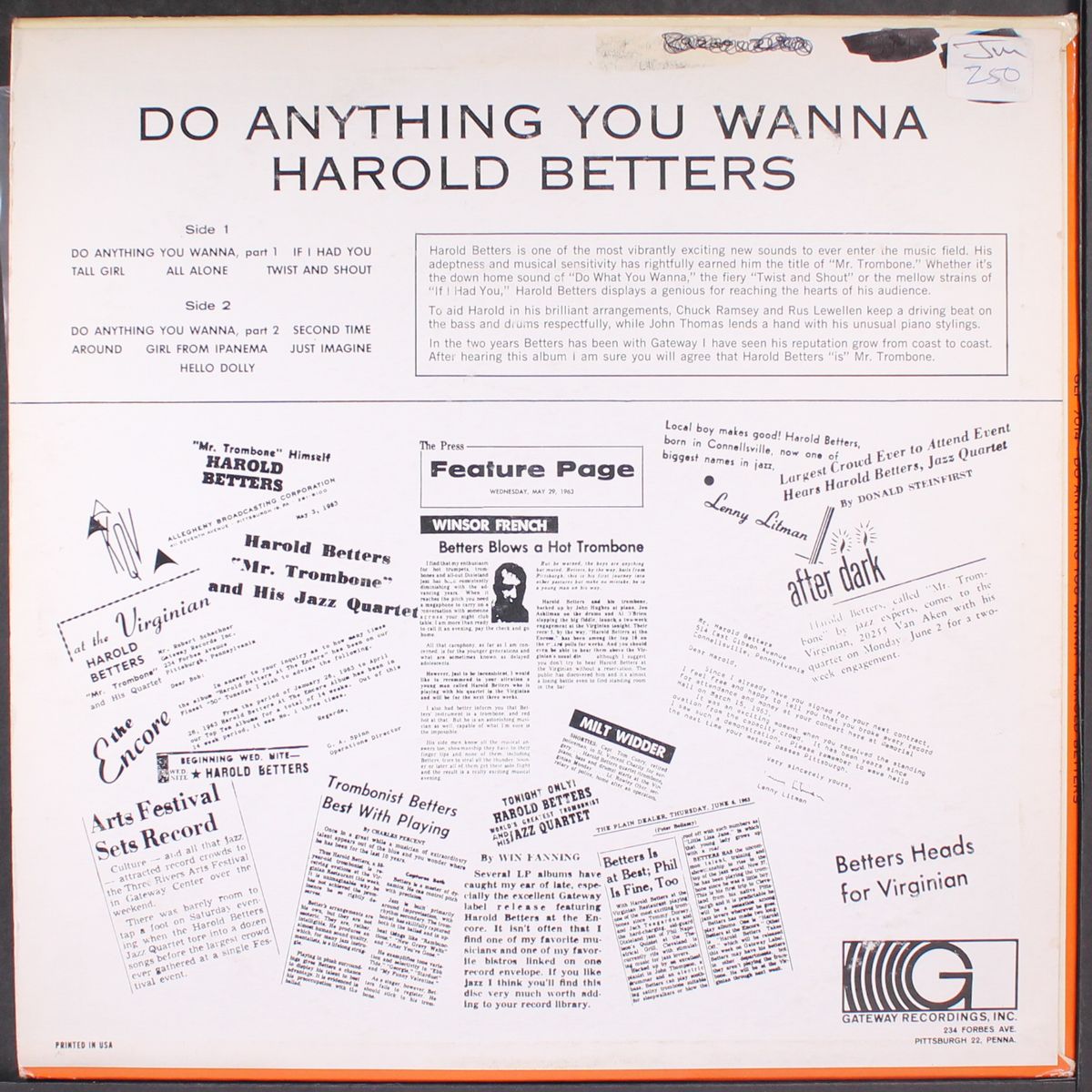 do anything you wanna by HAROLD BETTERS