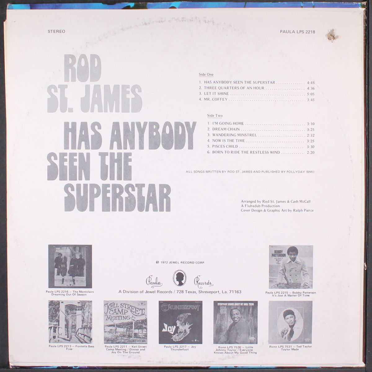 has anybody seen the superstar by ROD ST. JAMES