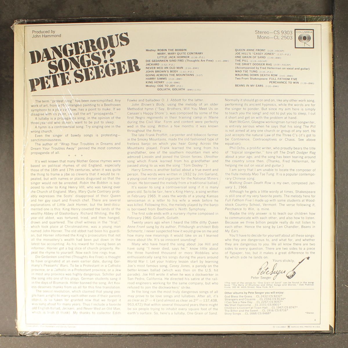 dangerous songs!? by PETE SEEGER