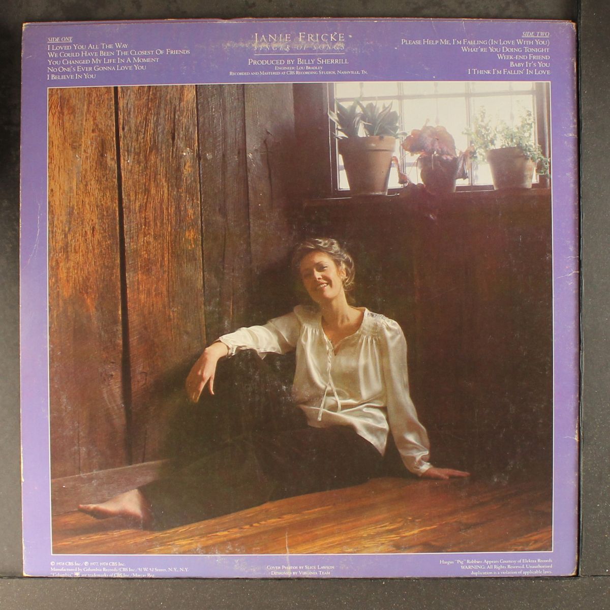 singer of songs by JANIE FRICKE
