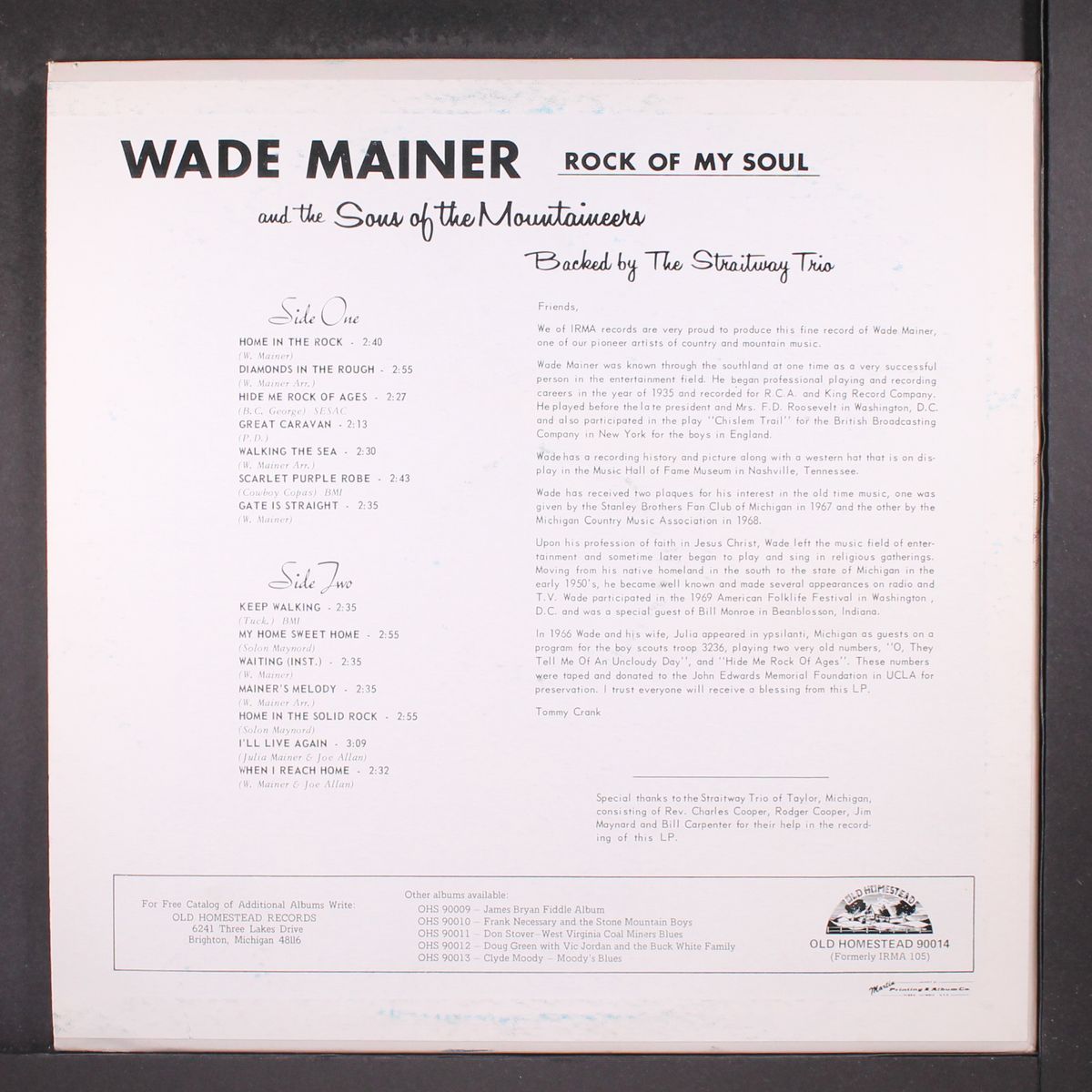 rock of my soul by WADE MAINER