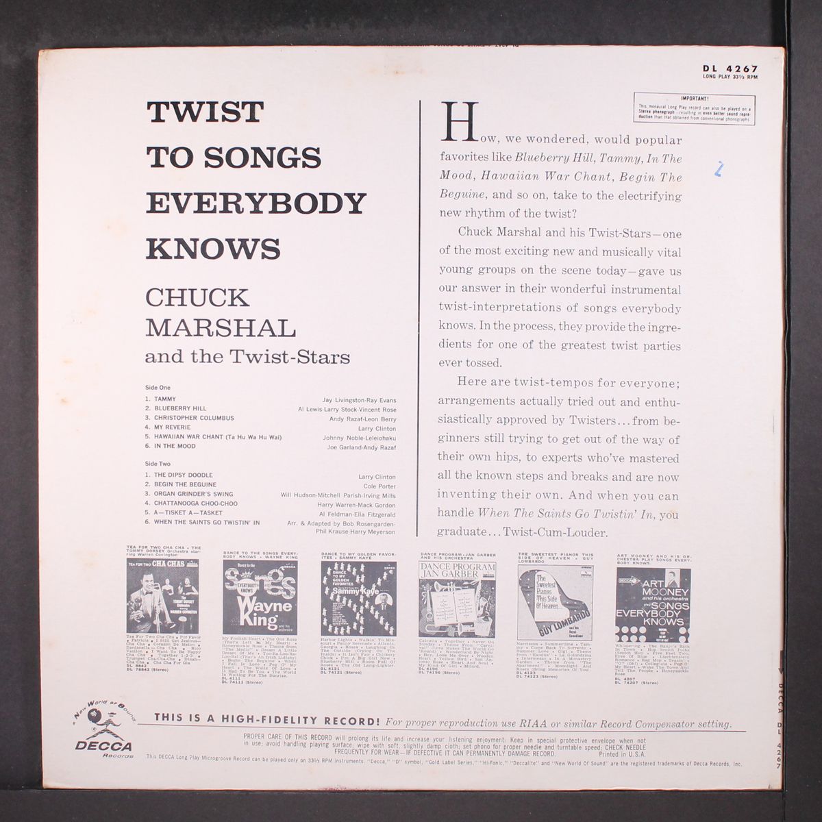 twist to songs everybody knows by CHUCK MARSHALL