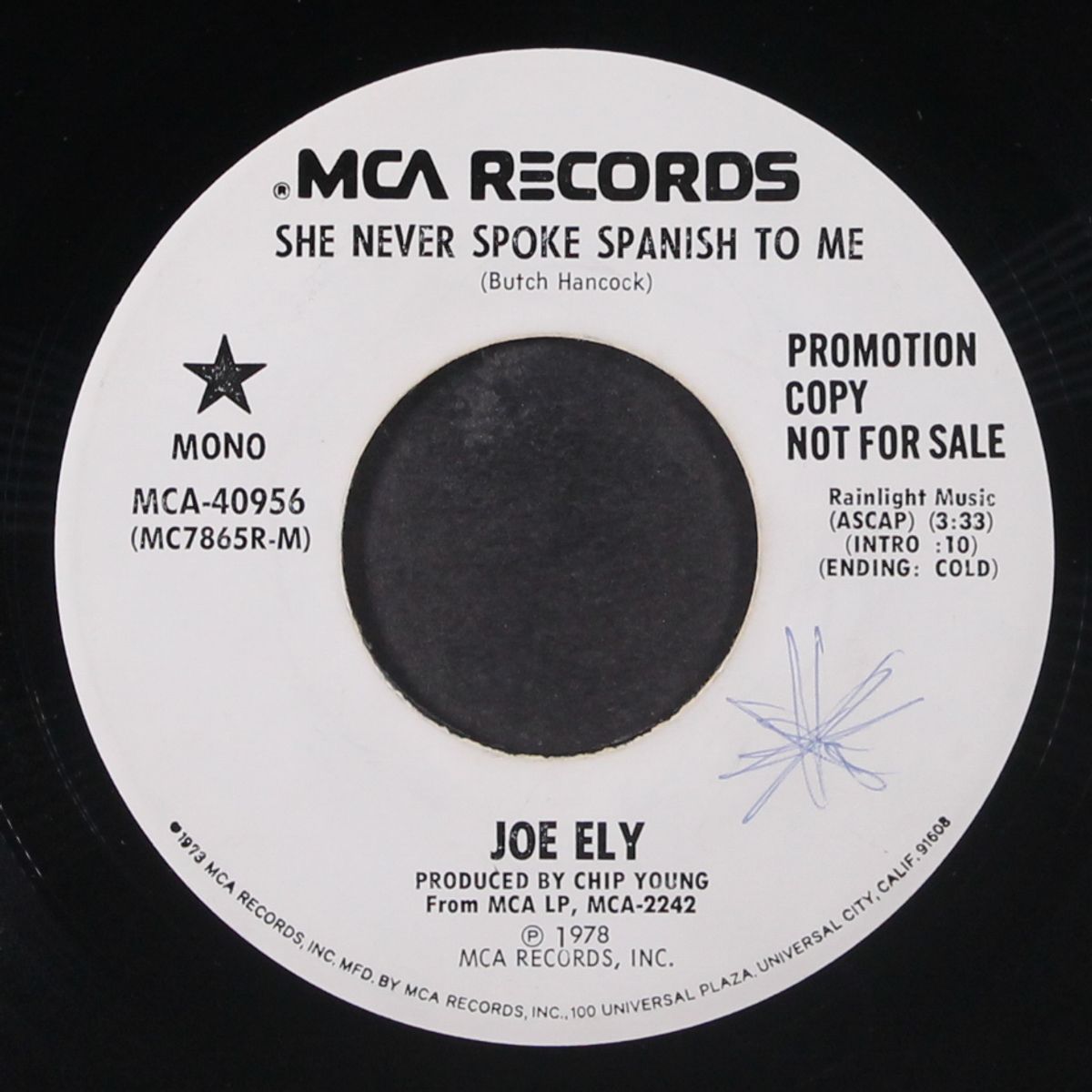 she never spoke spanish to me by JOE ELY