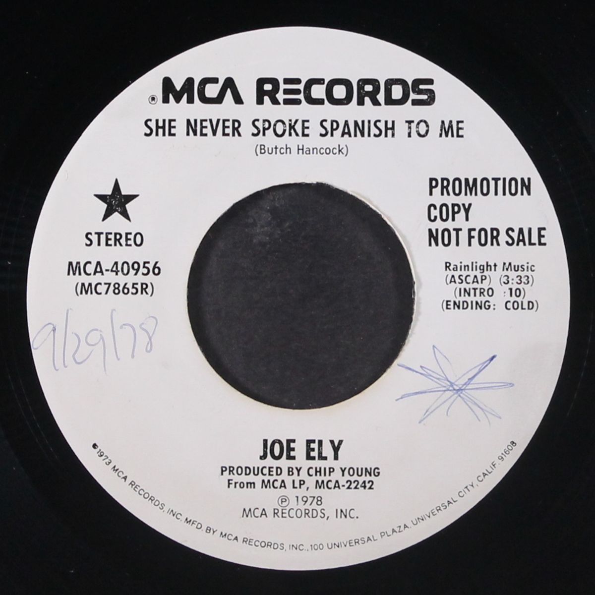 she never spoke spanish to me by JOE ELY
