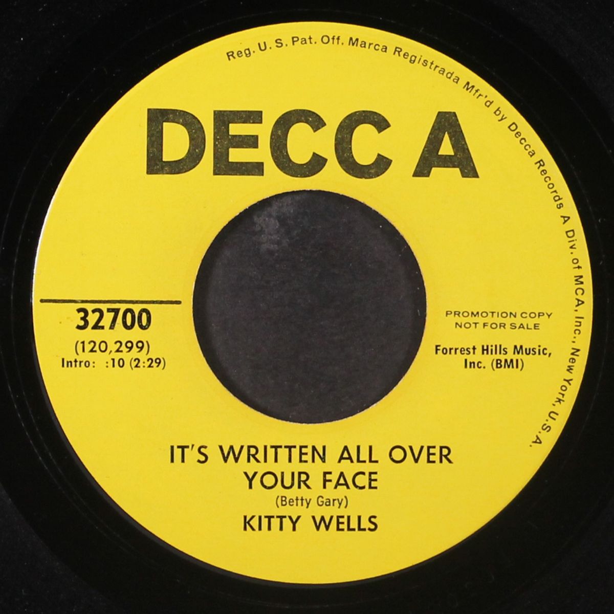 your love is the way / it's written all over your face by KITTY WELLS