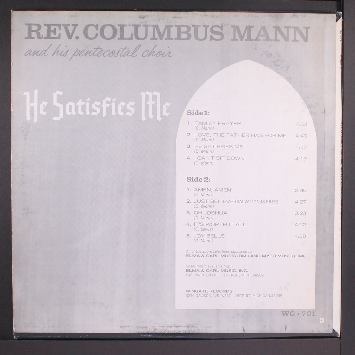 he satisfies me by REV. COLUMBUS MANN