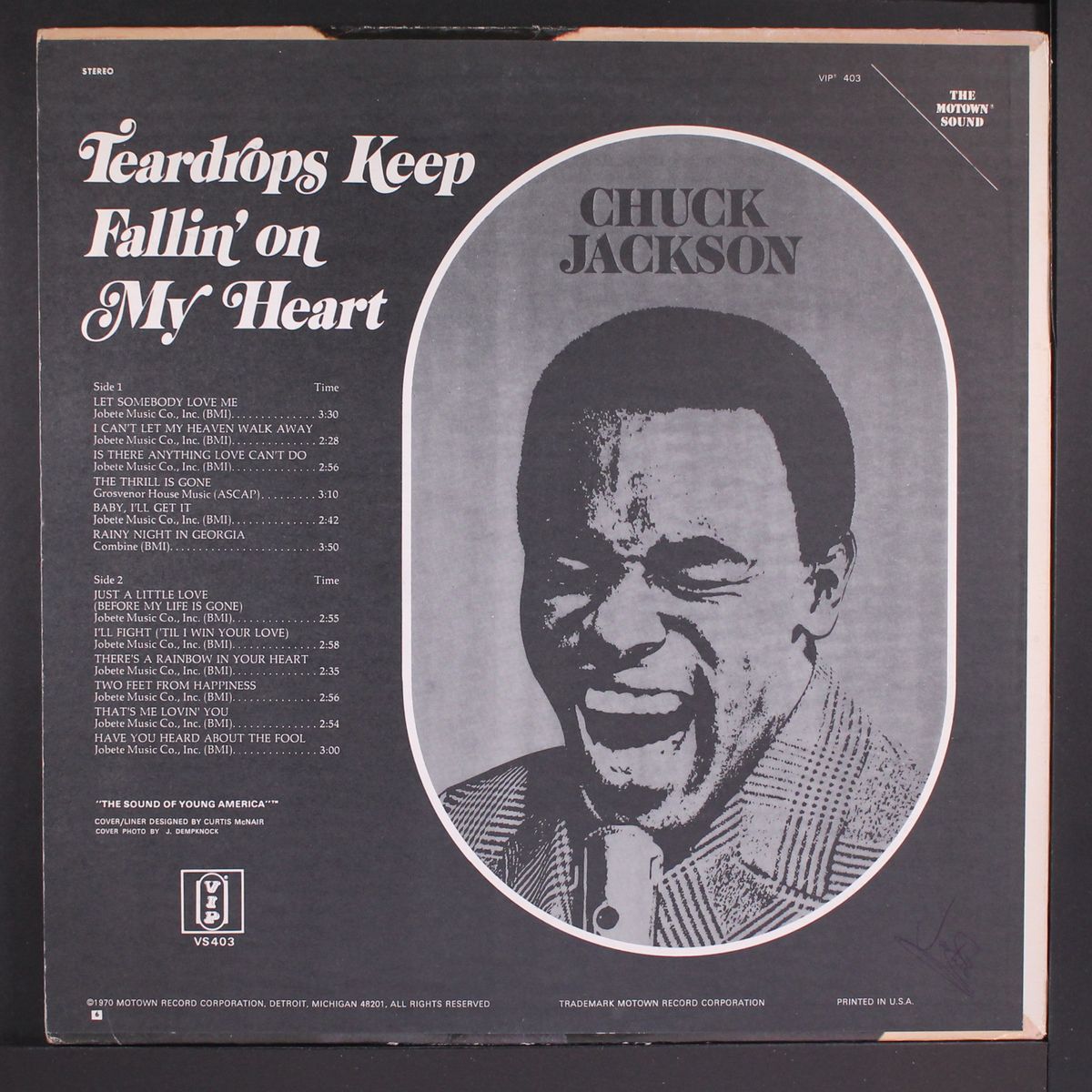 teardrops keep fallin' on my heart by CHUCK JACKSON