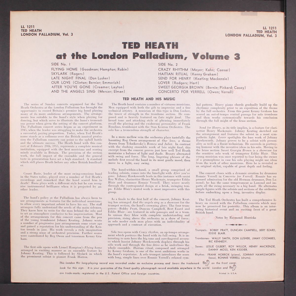 at the london palladium, vol. 3 by TED HEATH