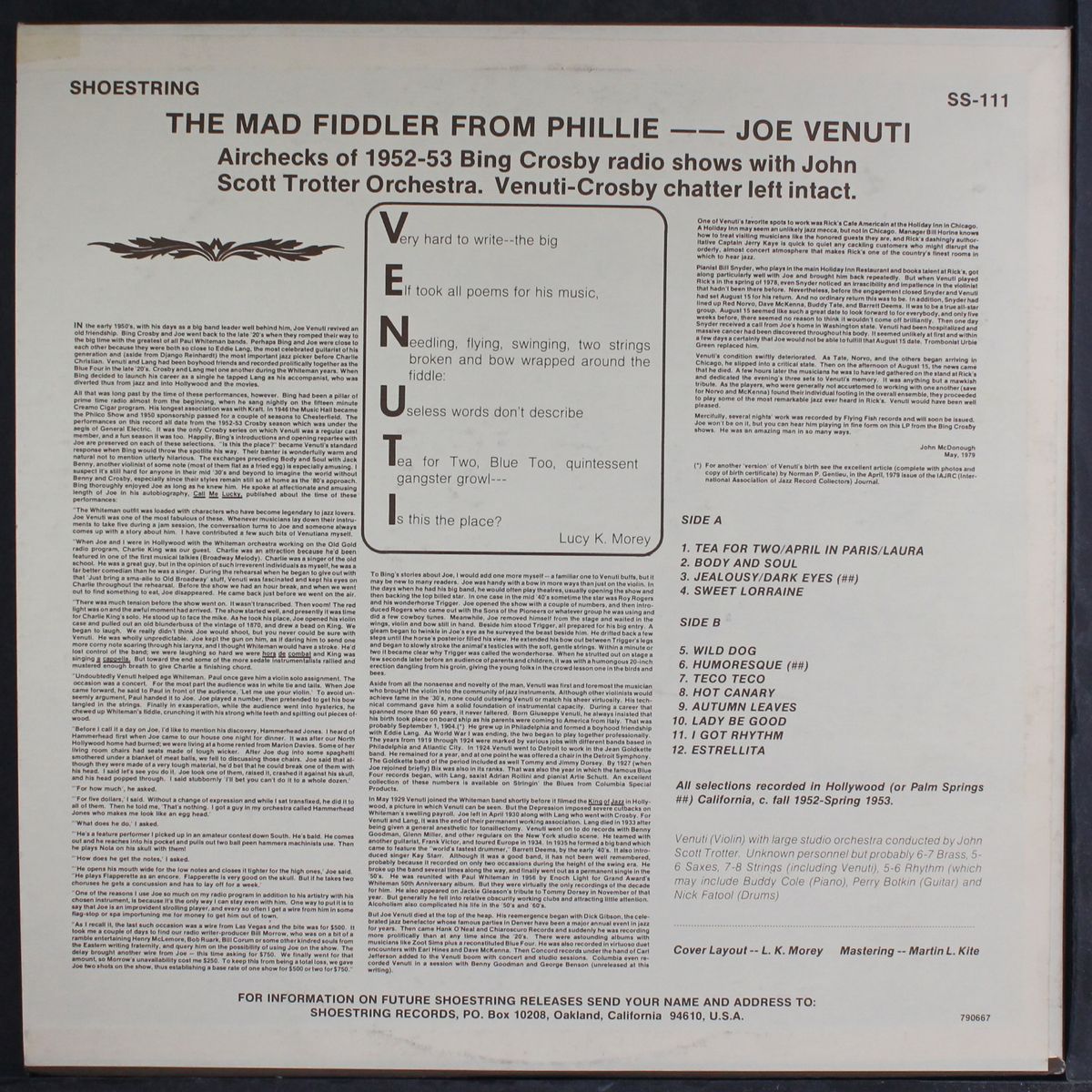 the mad fiddler from phillie by JOE VENUTI