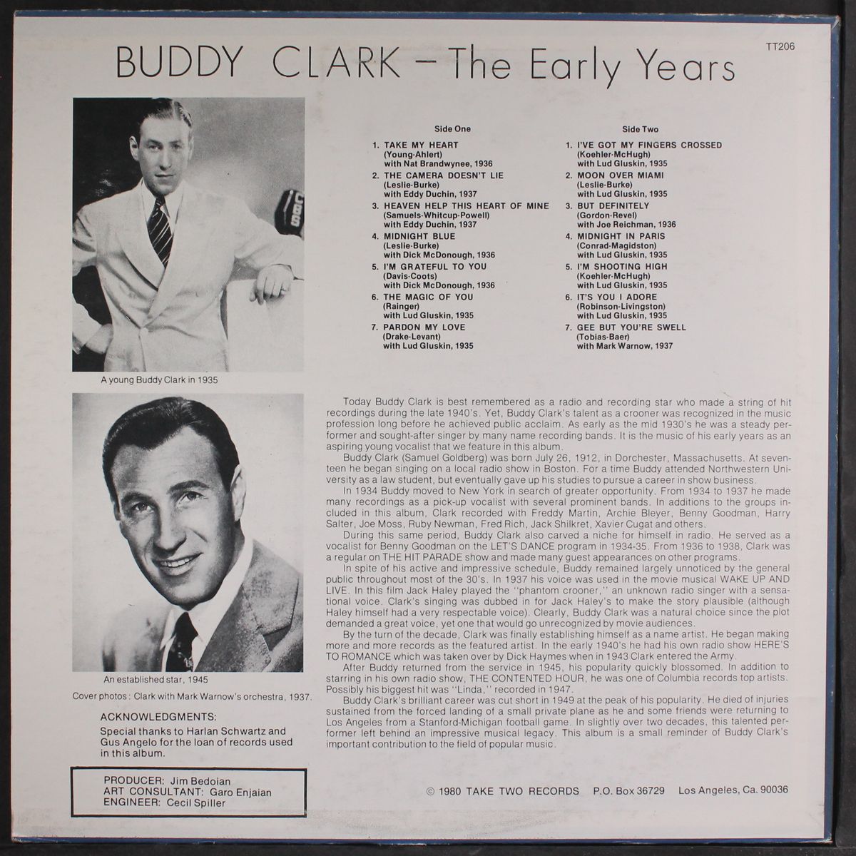 the early years 1935-37 by BUDDY CLARK
