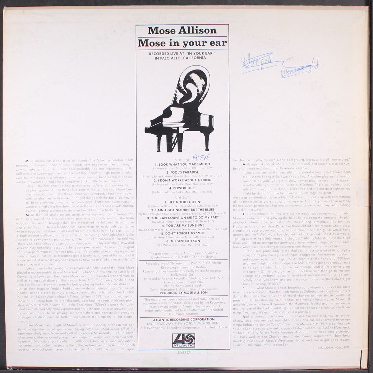 mose in your ear by MOSE ALLISON
