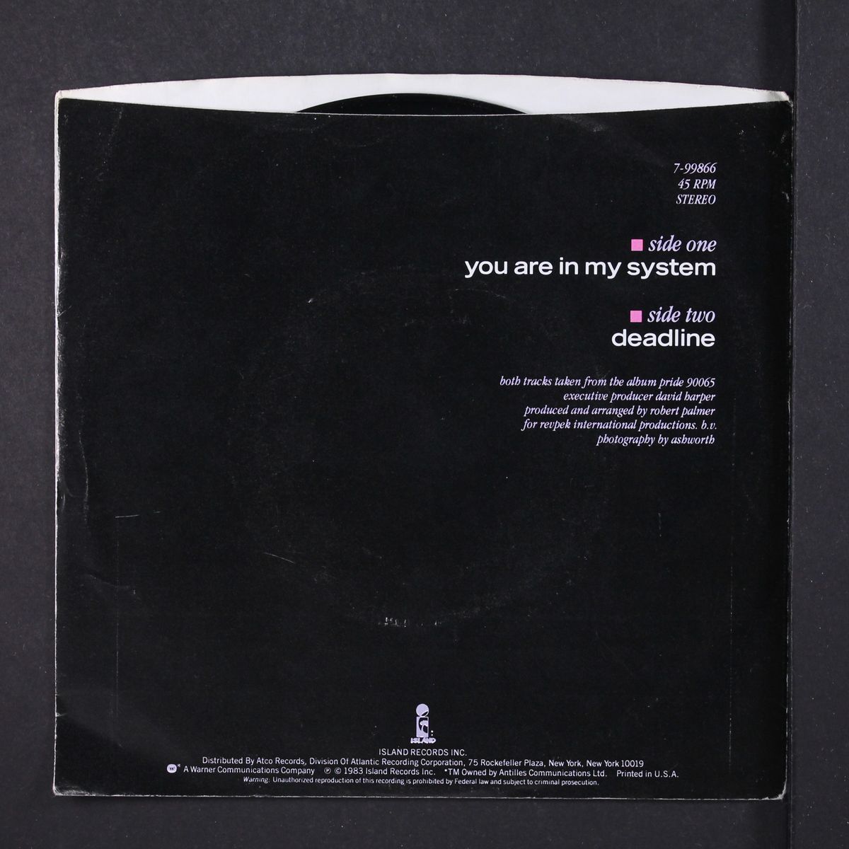 you are in my system / deadline by ROBERT PALMER
