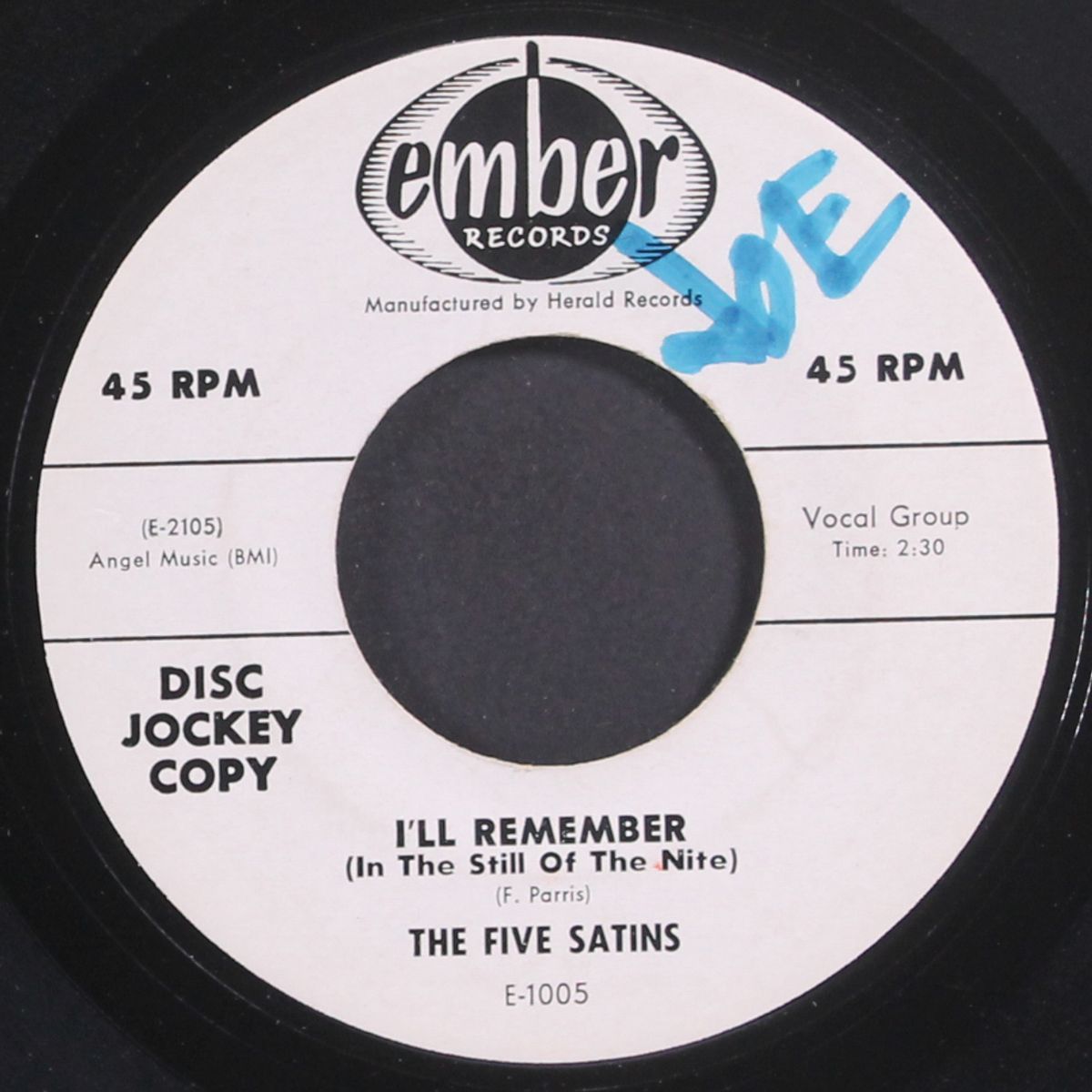 i'll remember / the jones girl by FIVE SATINS