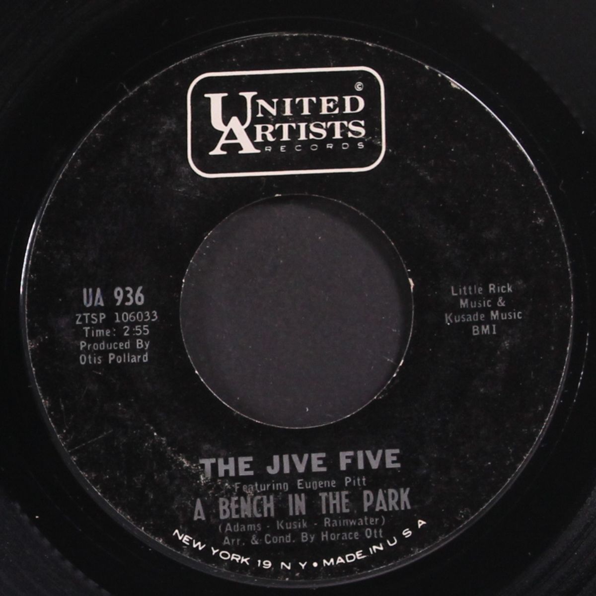a bench in the park / please baby please by JIVE FIVE
