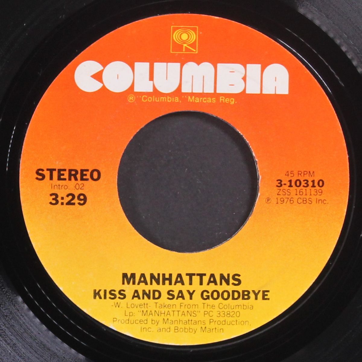 kiss and say goodbye / wonderful world of love by MANHATTANS