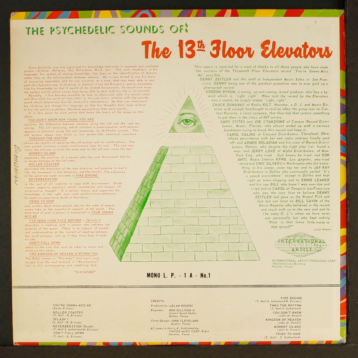 the psychedelic sounds of the 13th floor by THIRTEENTH FLOOR ELEVATORS