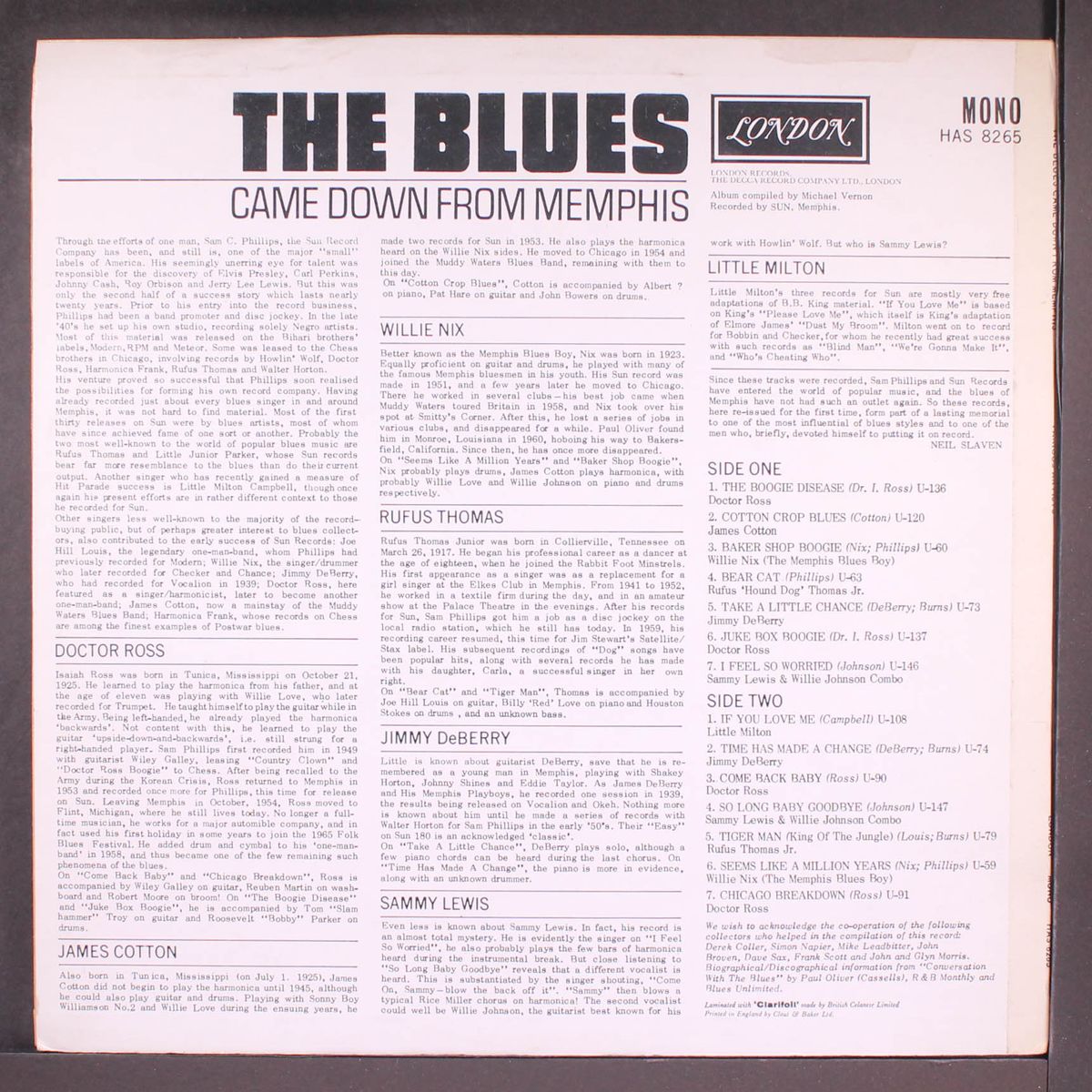 the blues came down from memphis by VARIOUS