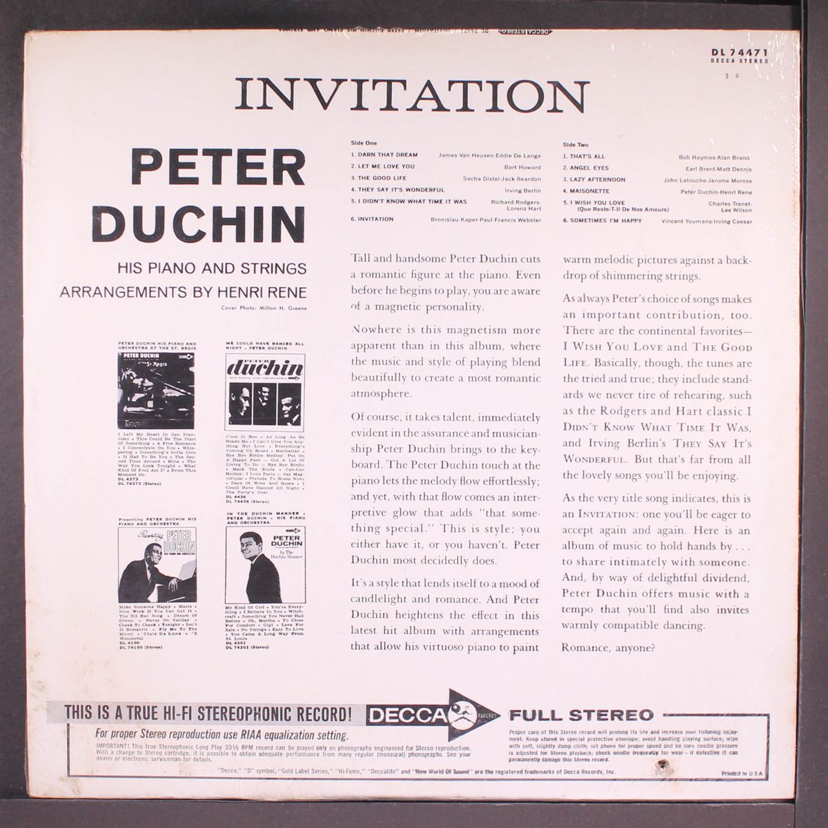 invitation by PETER DUCHIN