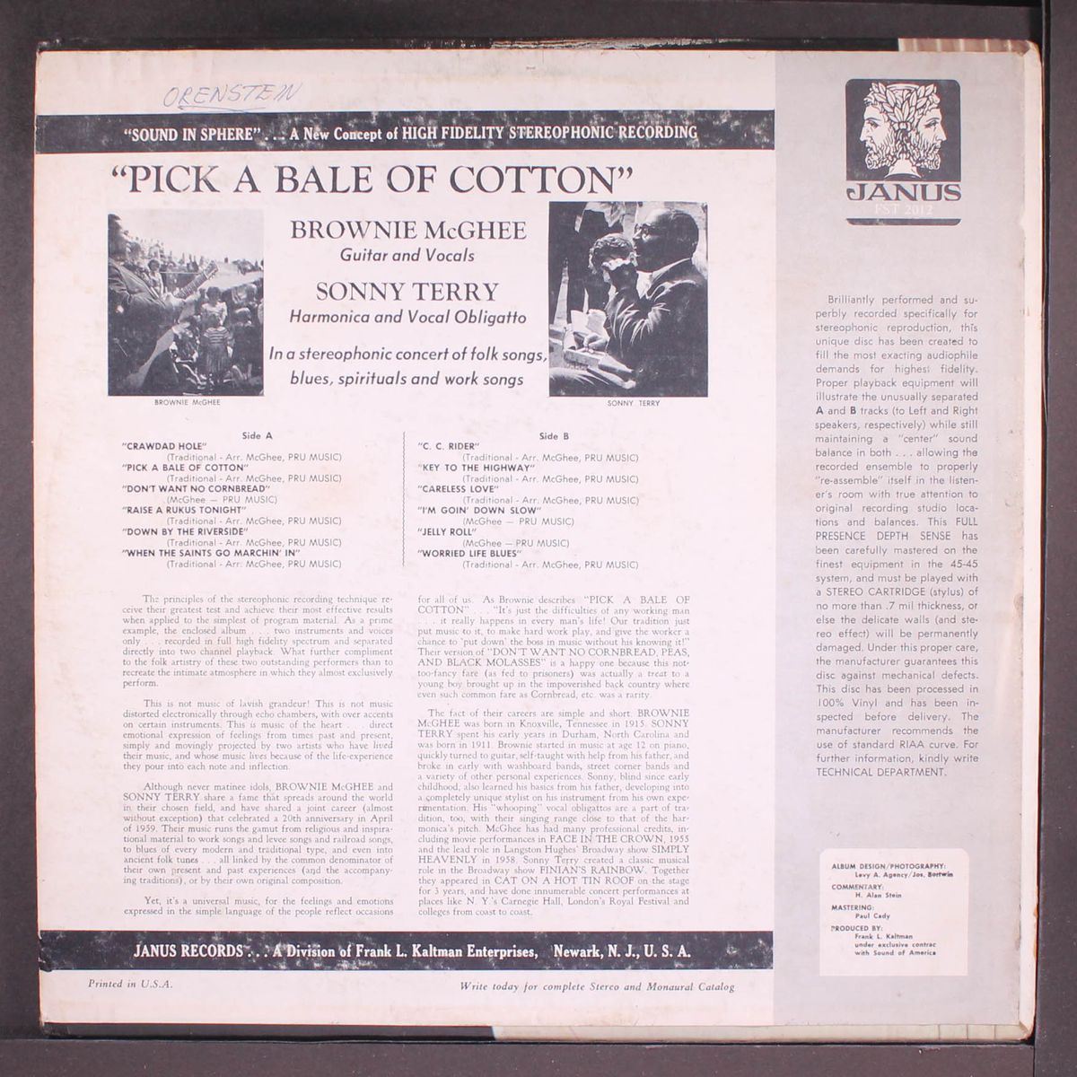 pick a bale of cotton by BROWNIE MCGHEE & SONNY TERRY