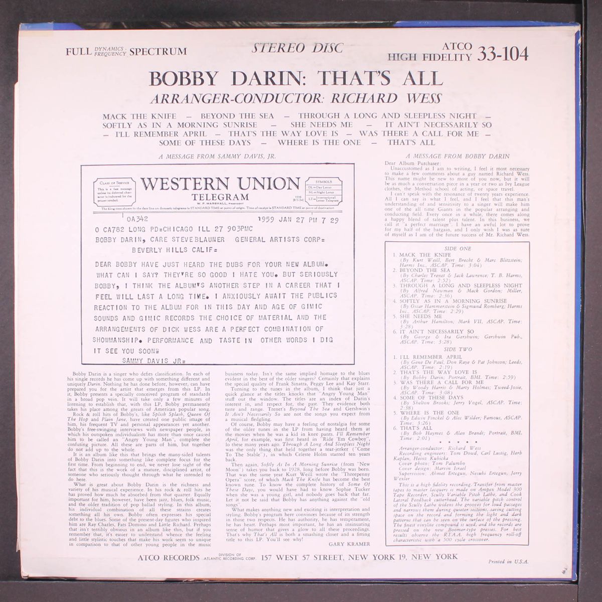 that's all by BOBBY DARIN